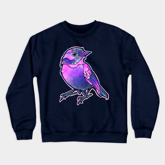 cute blue and pink bird Crewneck Sweatshirt by weilertsen